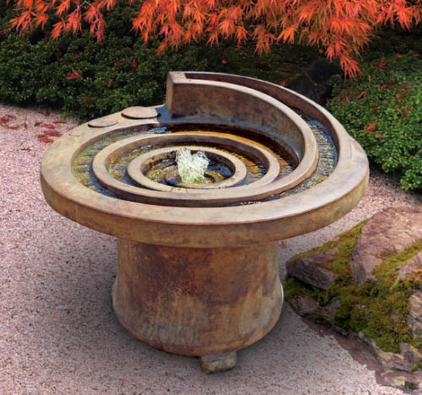 Hurricanes Eye Patio Garden Fountain hypnotic motion Lighted cement